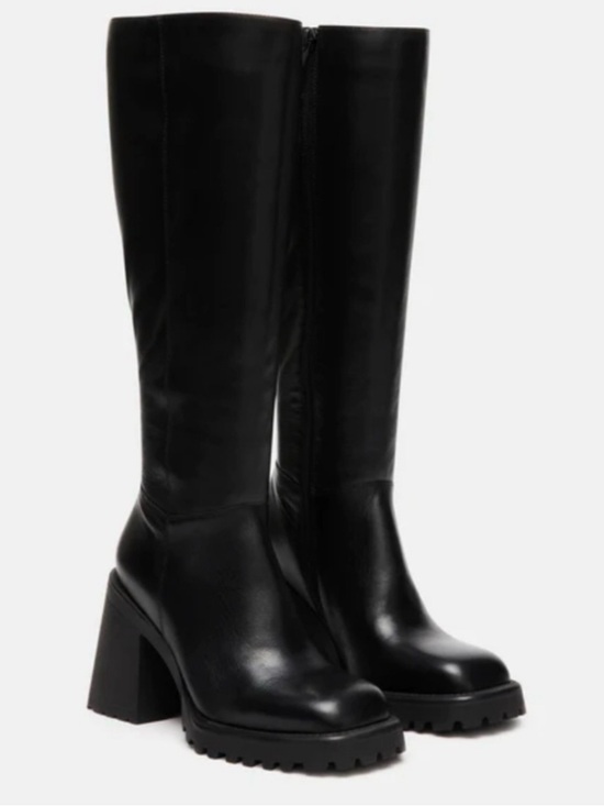 Steve Madden Shoes - Steve Madden Fanatik Black Knee-High Block Heel Lug Boots